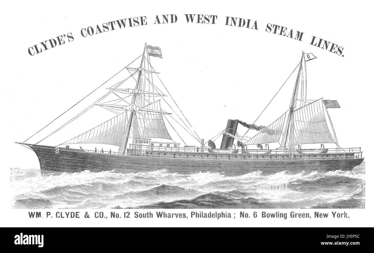(1876Exhib) p004 CLYDE'S STEAM LINES Stock Photo