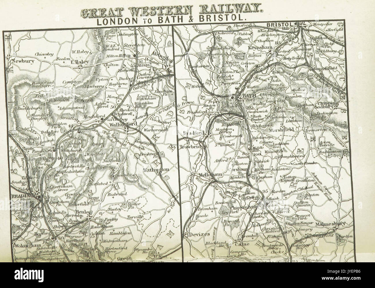 EW(1884) p.164   Great Western Railway   London to Bath and Bristol (top)   A   C Black (pub) Stock Photo