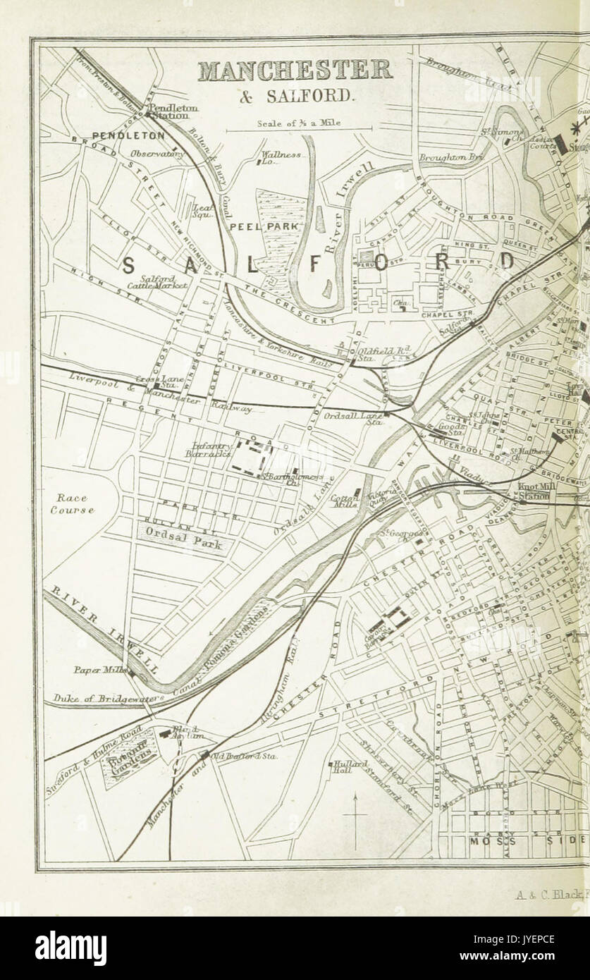 EW(1884) p.350 Manchester and Salford (left) A C Black (pub) Stock Photo