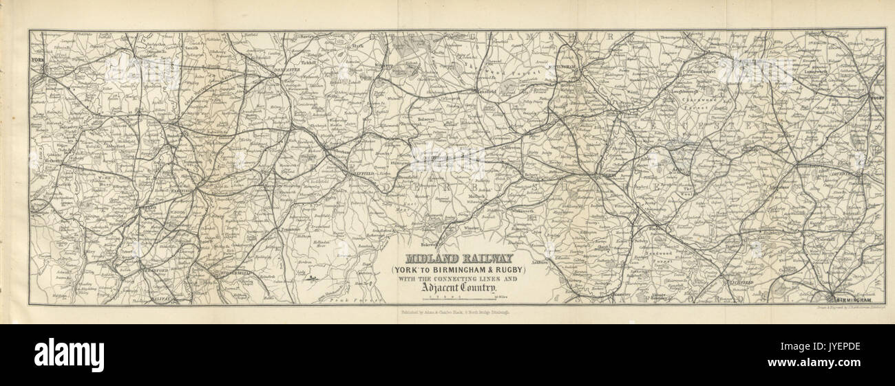 ca. 1900 map of the Colorado Midland Railway, unfortunately cropped at the  edges . circa 1900 337 Colorado Midland Railway map Stock Photo - Alamy