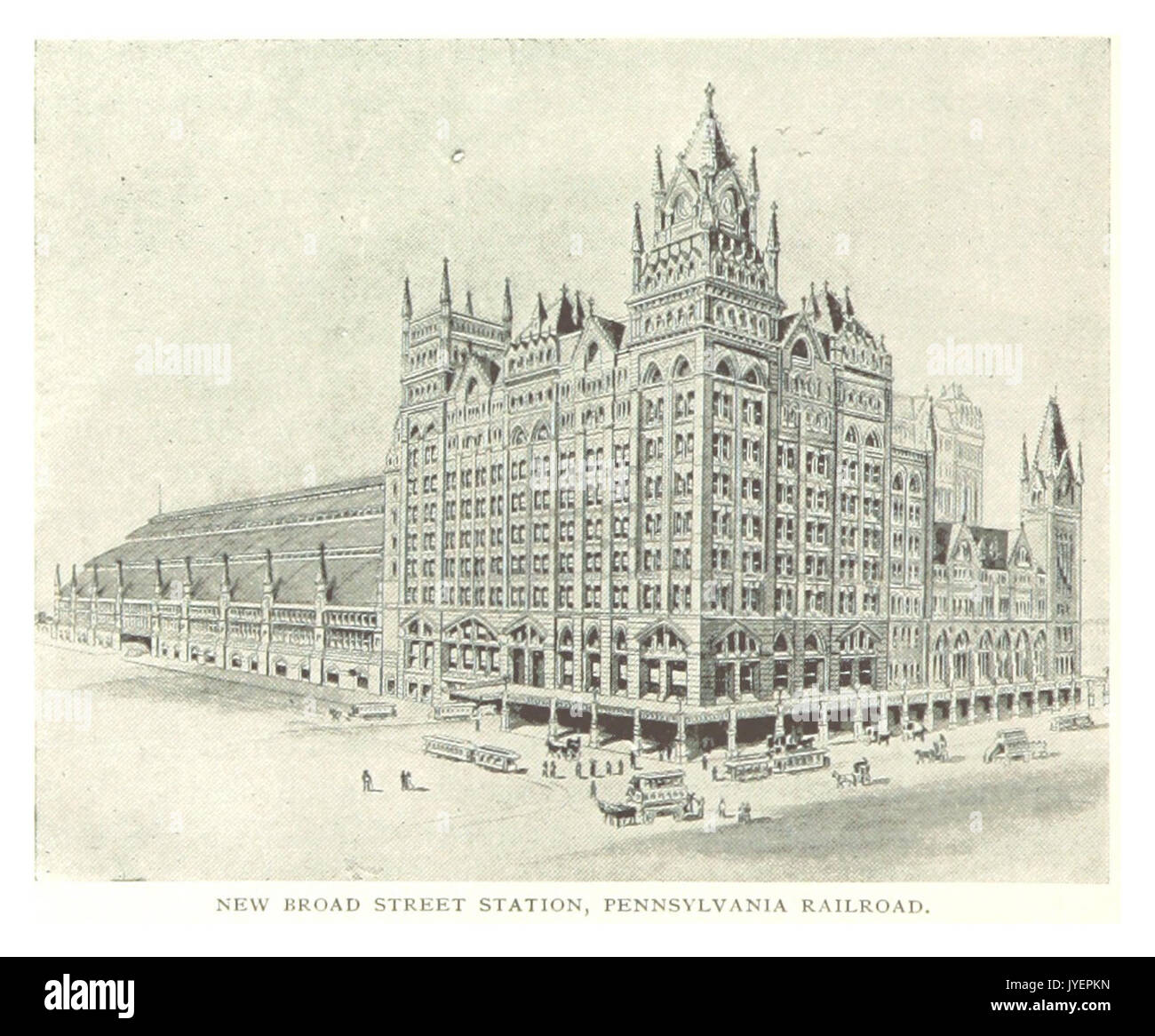PRR(1893) p064 PHILADELPHIA   NEW BROADSTREET STATION Stock Photo