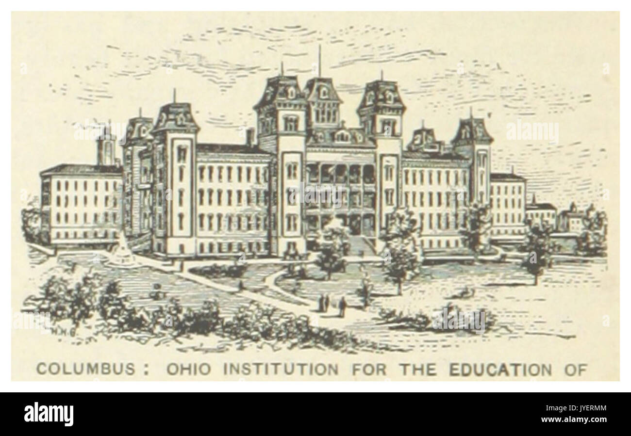 US OH(1891) p672 COLUMBUS, OHIO INSTITUTION FOR EDUCATION Stock Photo
