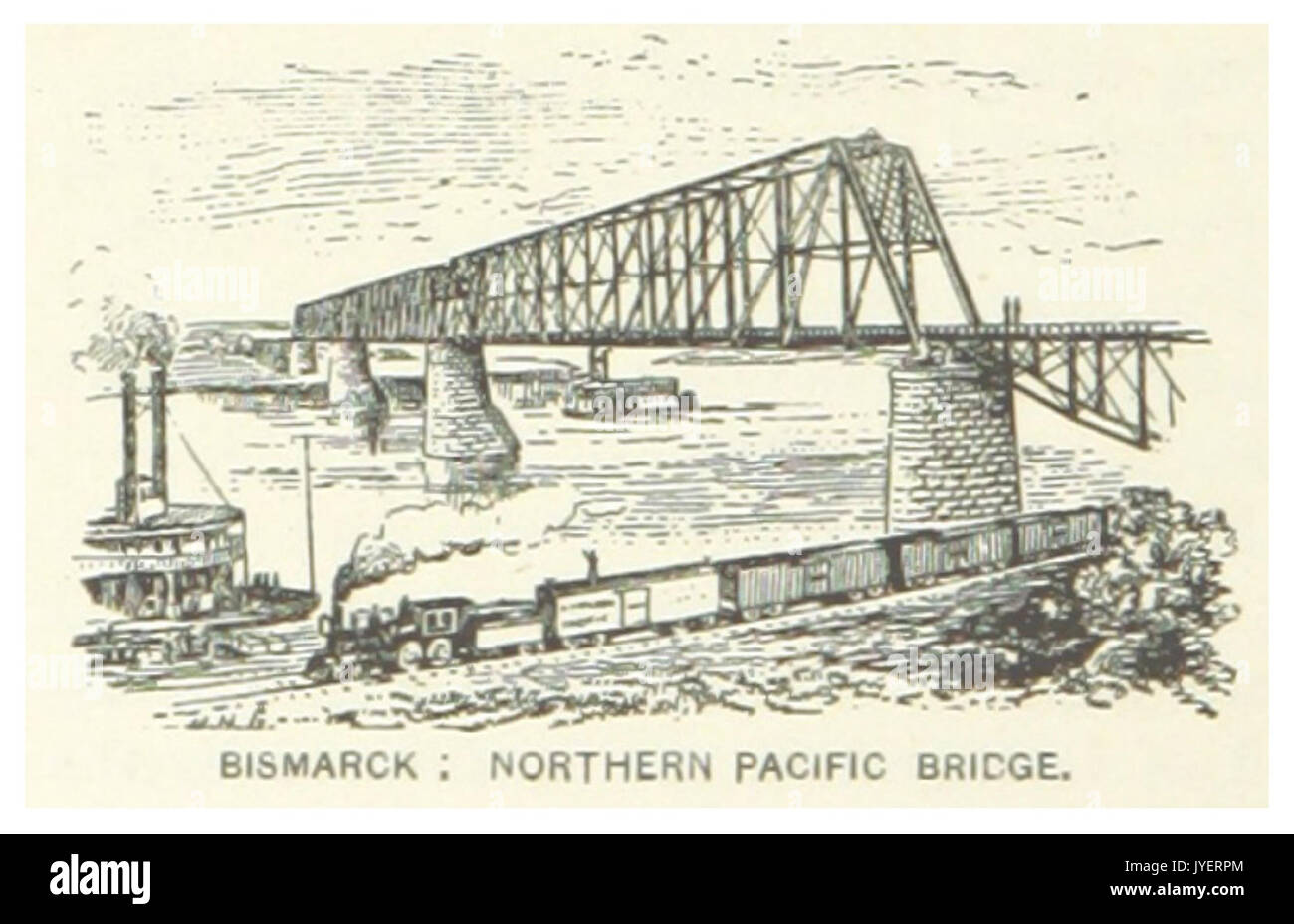 US ND(1891) p658 BISMARCK, NORTHERN PACIFIC BRIDGE Stock Photo Alamy