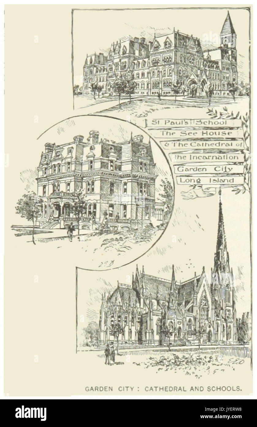 Us Ny 1891 P603 Nyc Garden City Cathedral And Schools Stock