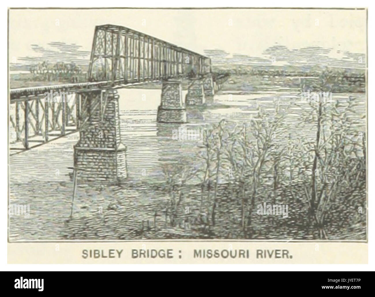 US MO(1891) p447 SIBLEY BRIDGE, MISSOURI RIVER Stock Photo Alamy