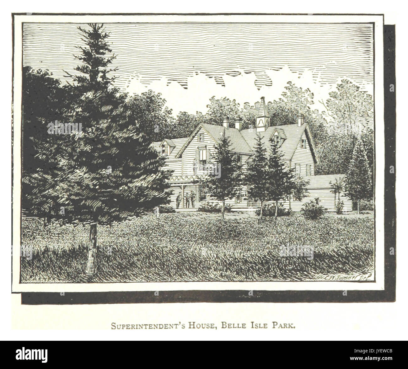 FARMER(1884) p129 SUPERINTENDENT'S HOUSE, BELLE ISLE PARK Stock Photo