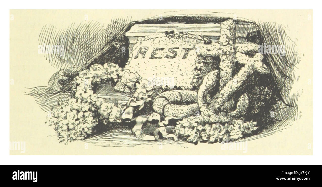 MARK TWAIN(1883) p442   FUNERAL WREATHS Stock Photo