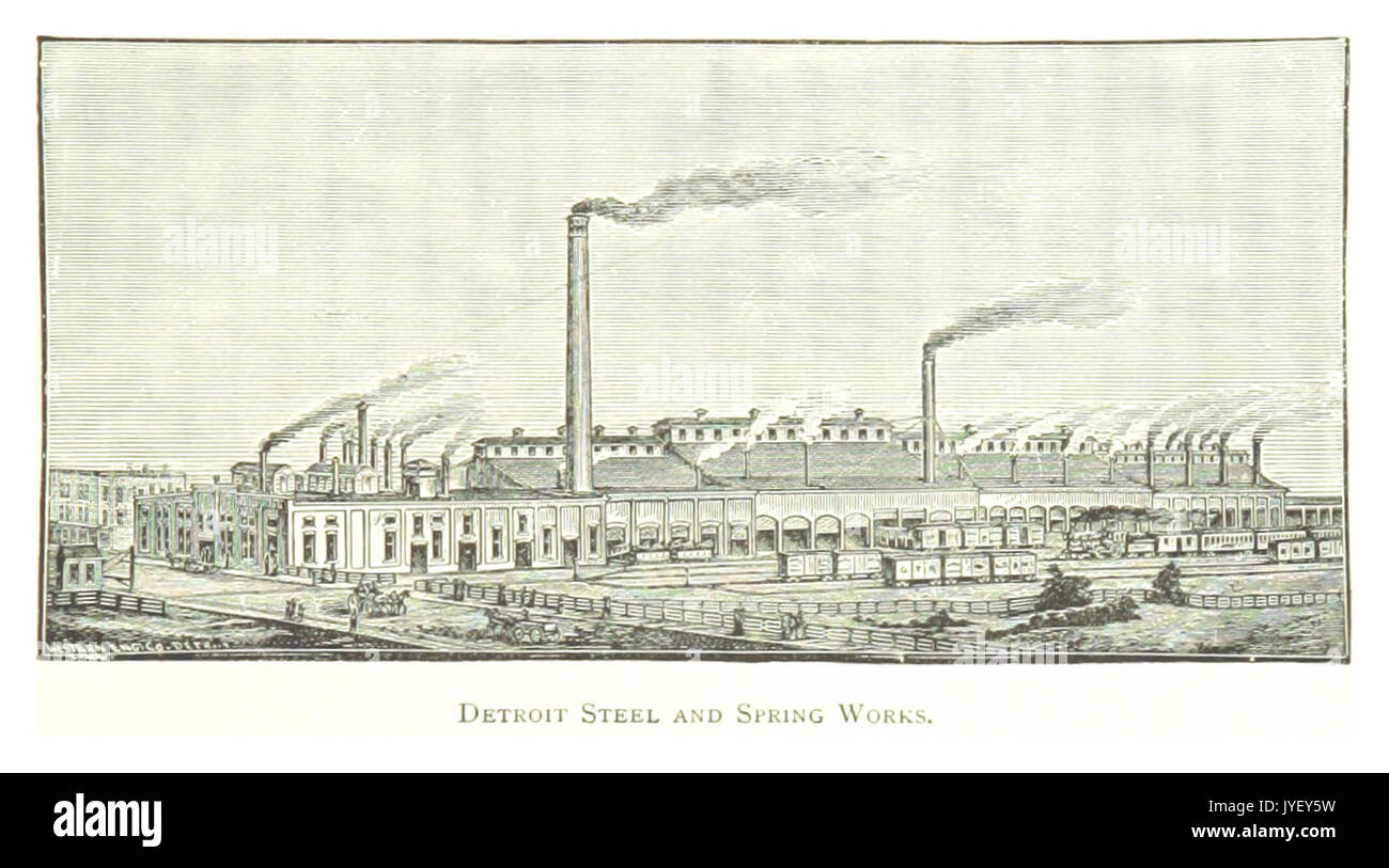 FARMER(1884) Detroit, p857 DETROIT STEEL AND SPRING WORKS. NEAR R.R. JUNCTION IN SPRINGWELLS. BUILT IN 1879 82 Stock Photo