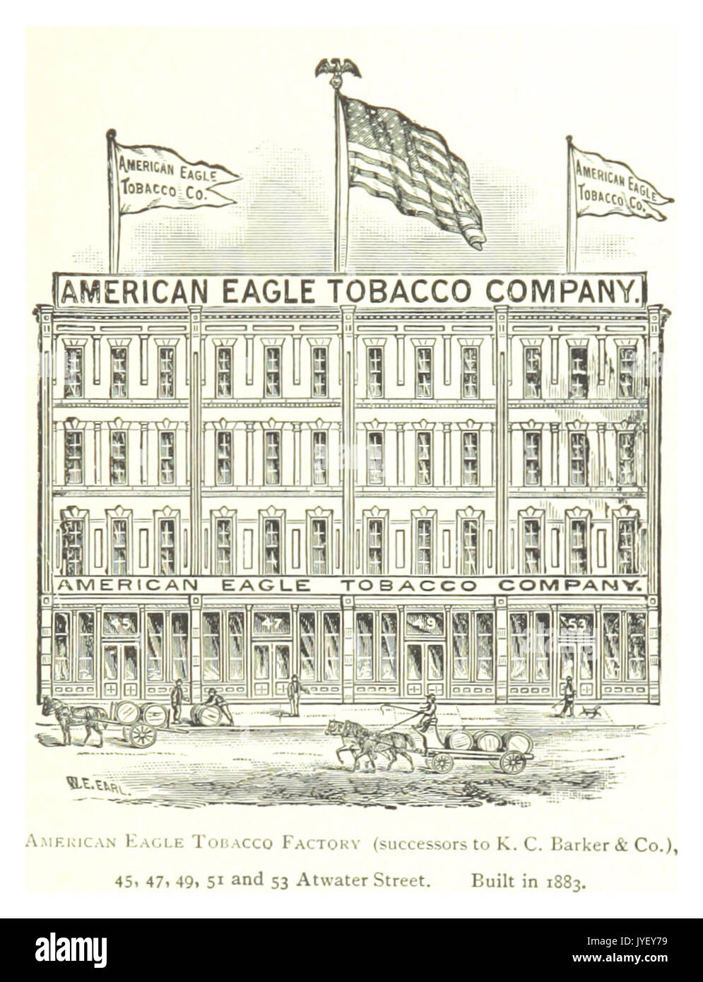 FARMER(1884) Detroit, p879 AMERICAN EAGLE TOBACCO. 45, 47,49, 51 AND 53 AT  WATER STREET. BUILT IN 1883 Stock Photo