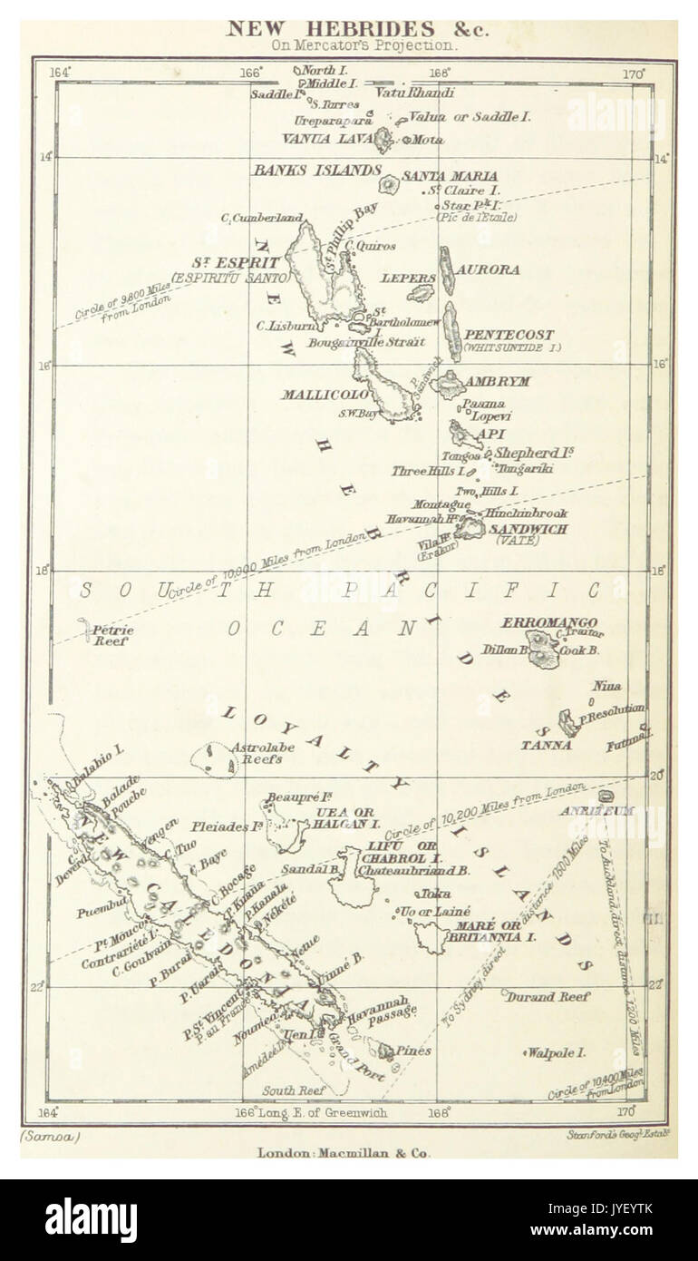 New Hebrides Islands Map Map Of The New Hebrides High Resolution Stock Photography And Images - Alamy