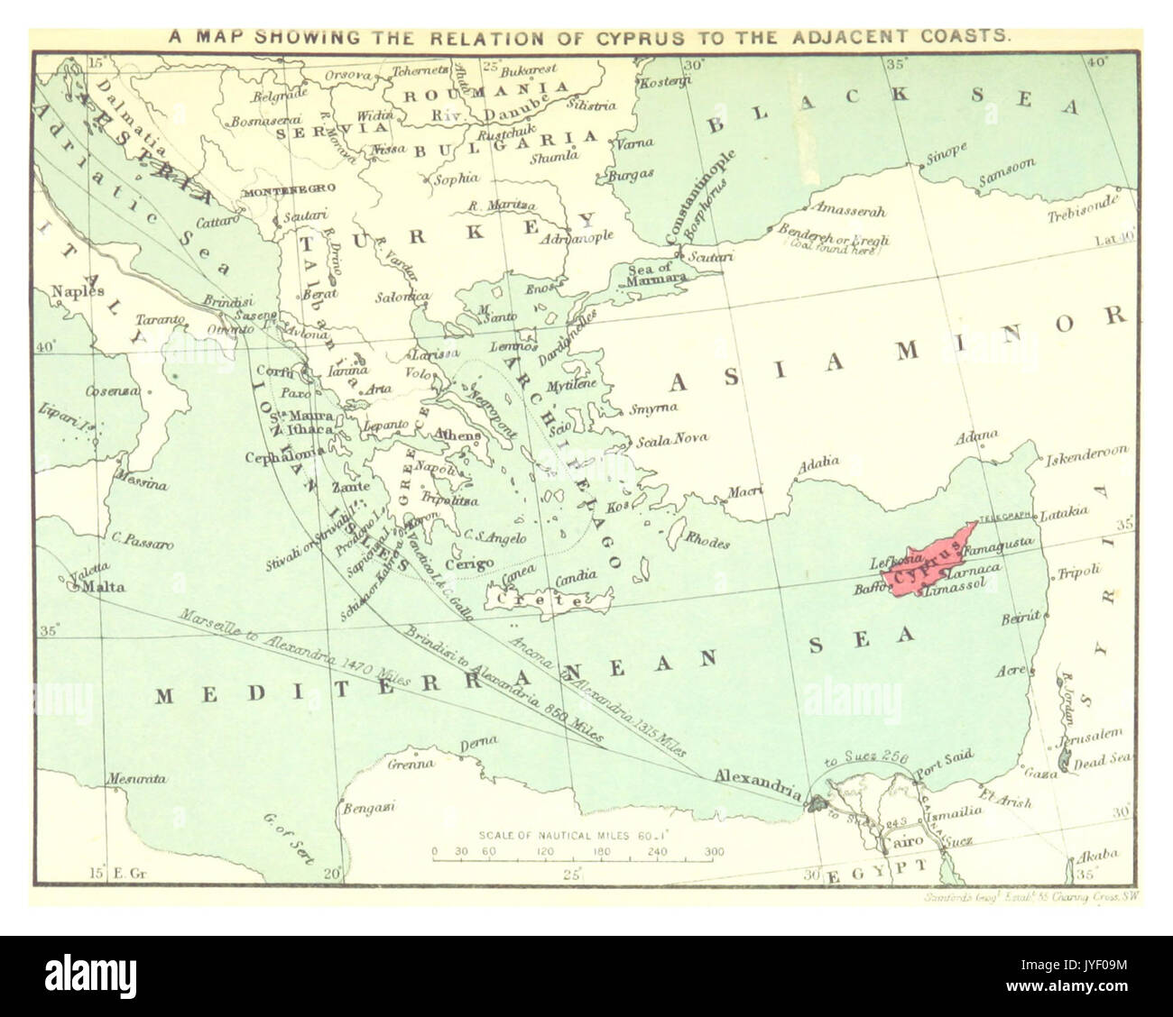 LANG(1878) p215 THE RELATIONS OF CYPRUS AND THE ADJACENT COASTS Stock Photo