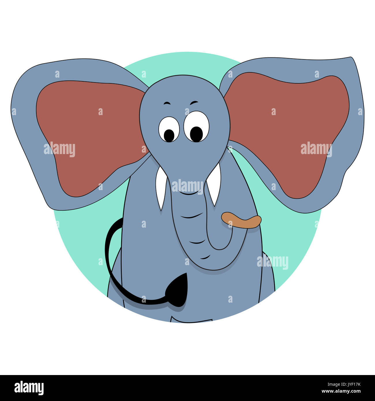 Elephant icon vector avatar. African elephant cartoon illustration Stock Photo