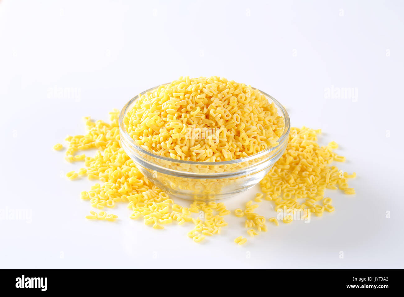 Bowl of small letter-shaped pasta Stock Photo