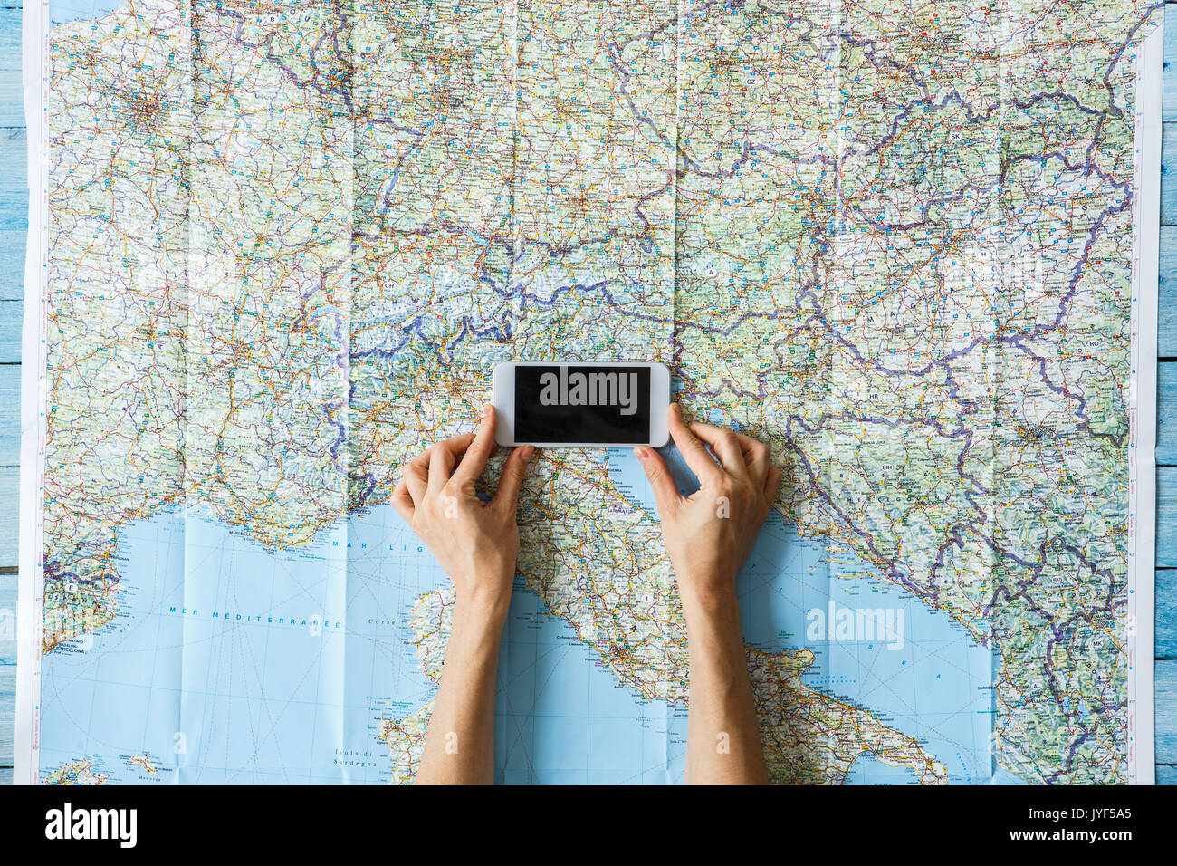 Tourism objects isolated top view no people marine collection Stock Photo