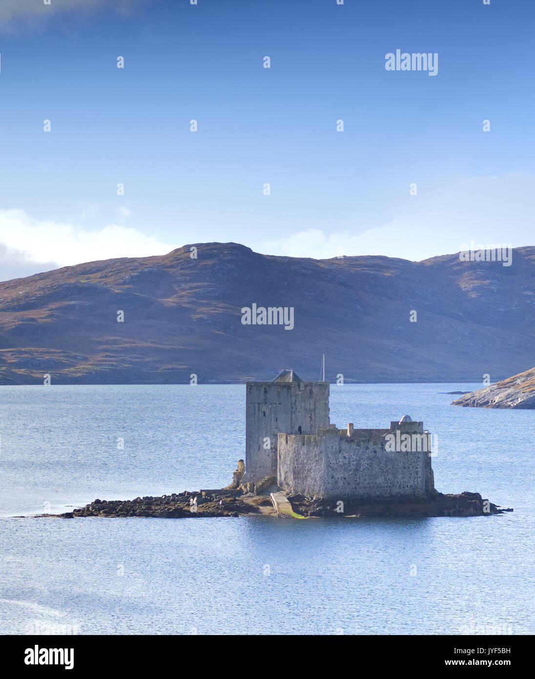 Castle on the Island of Barra set in the Bay Stock Photo