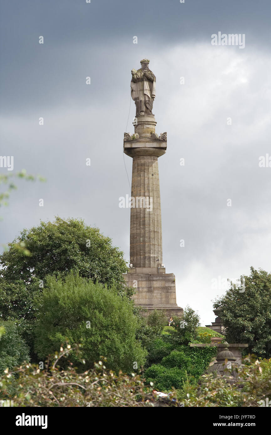 Statue of John Knox in the Necropolis, Glasgow Stock Photo
