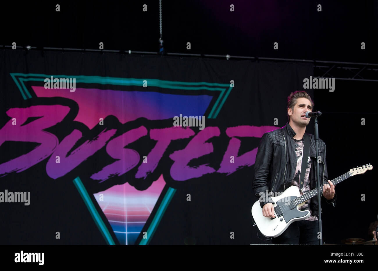 Lead vocalist Charlie Simpson form Busted plays at the Supervene Stage ...