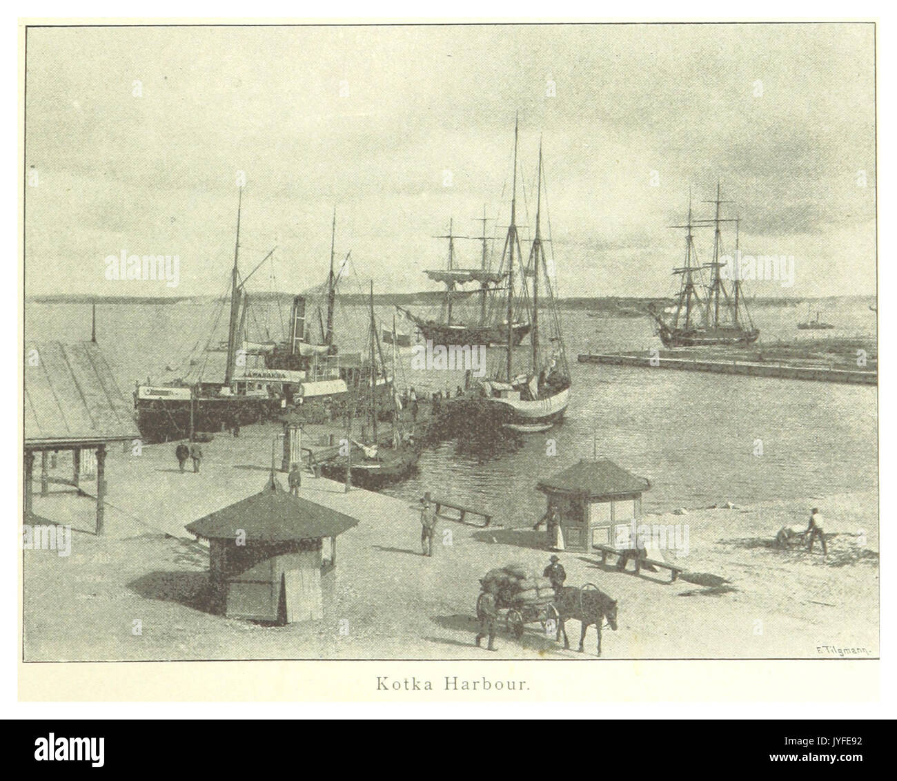 MECHELIN(1894) p051 Kotka Harbour Stock Photo
