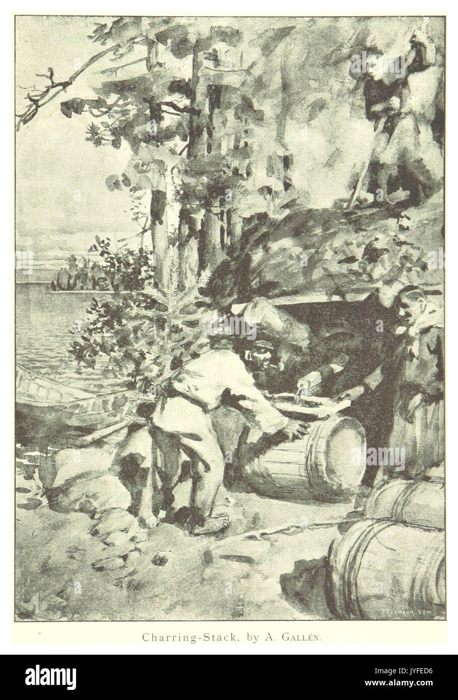 MECHELIN(1894) p091 Charring stack Stock Photo
