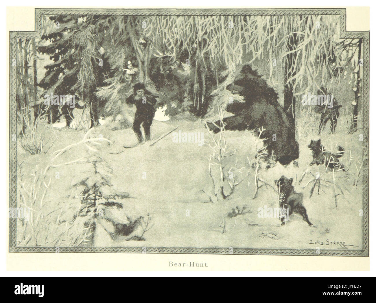 MECHELIN(1894) p092 Bear hunt Stock Photo