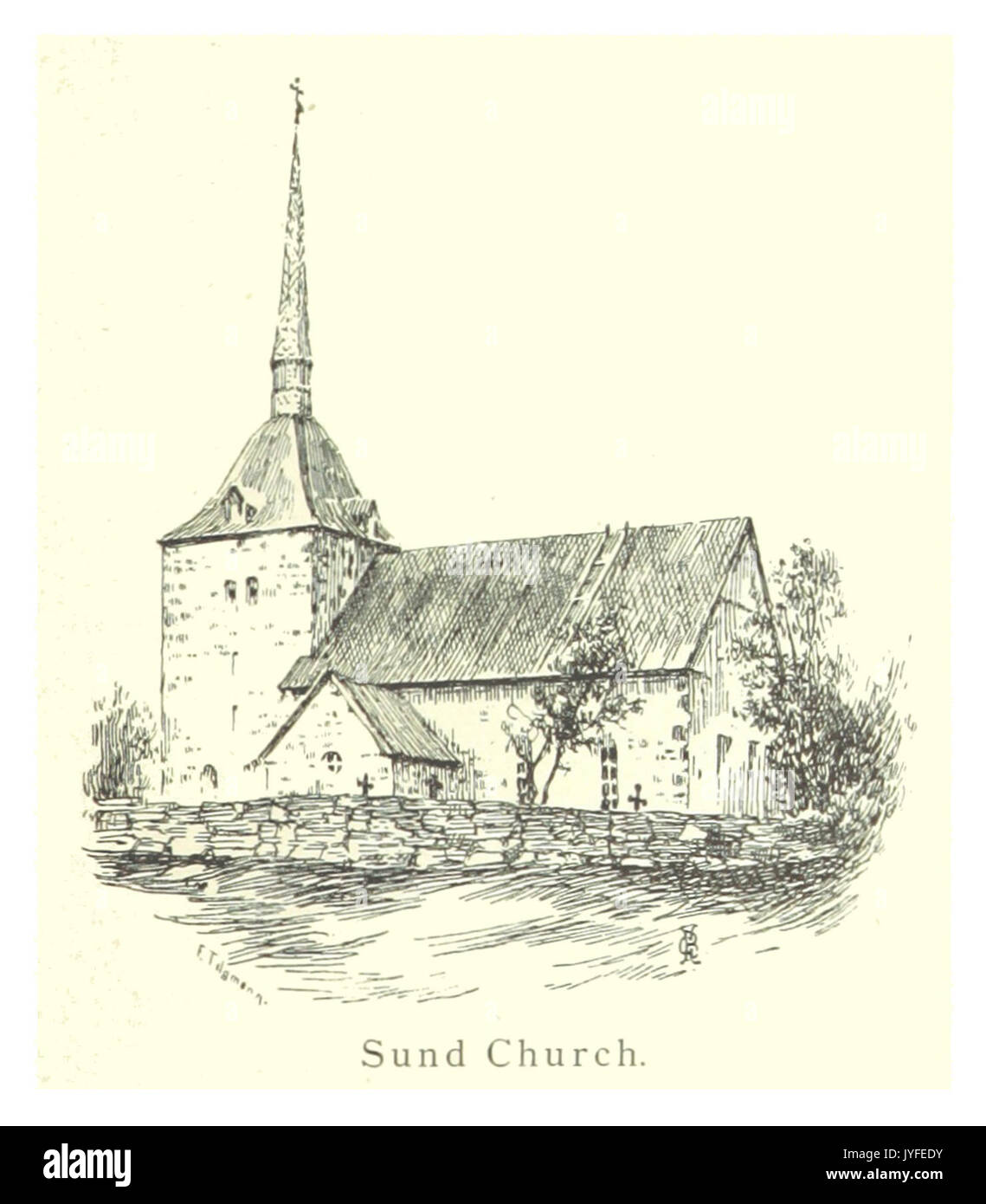 MECHELIN(1894) p113 Sund Church Stock Photo