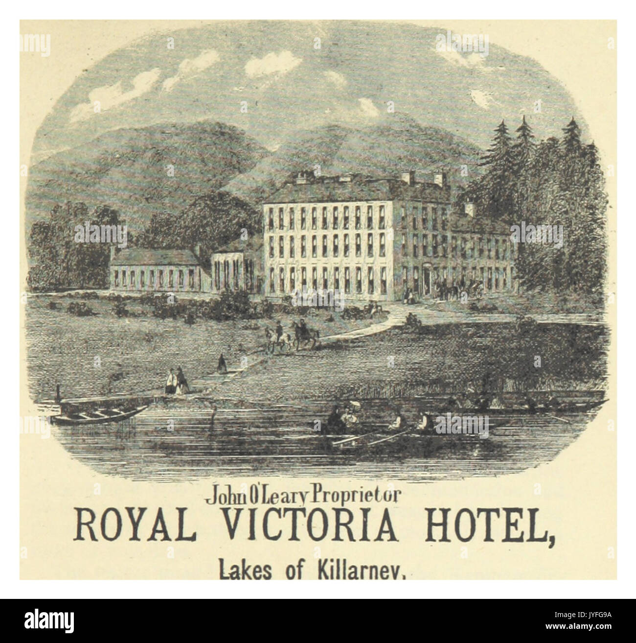 GODKIN&WALKER(1871) p343 LAKES OF KILLARNEY   ROYAL VICTORIA HOTEL Stock Photo