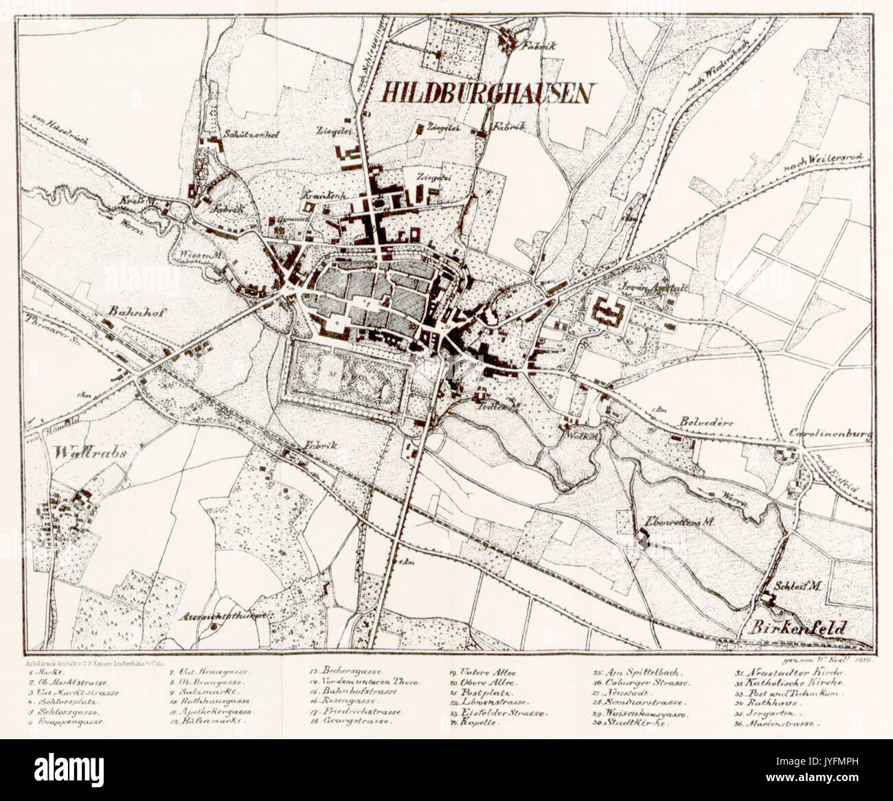 HUMAN(1886) Stadtplan von Hildburghausen Stock Photo Alamy