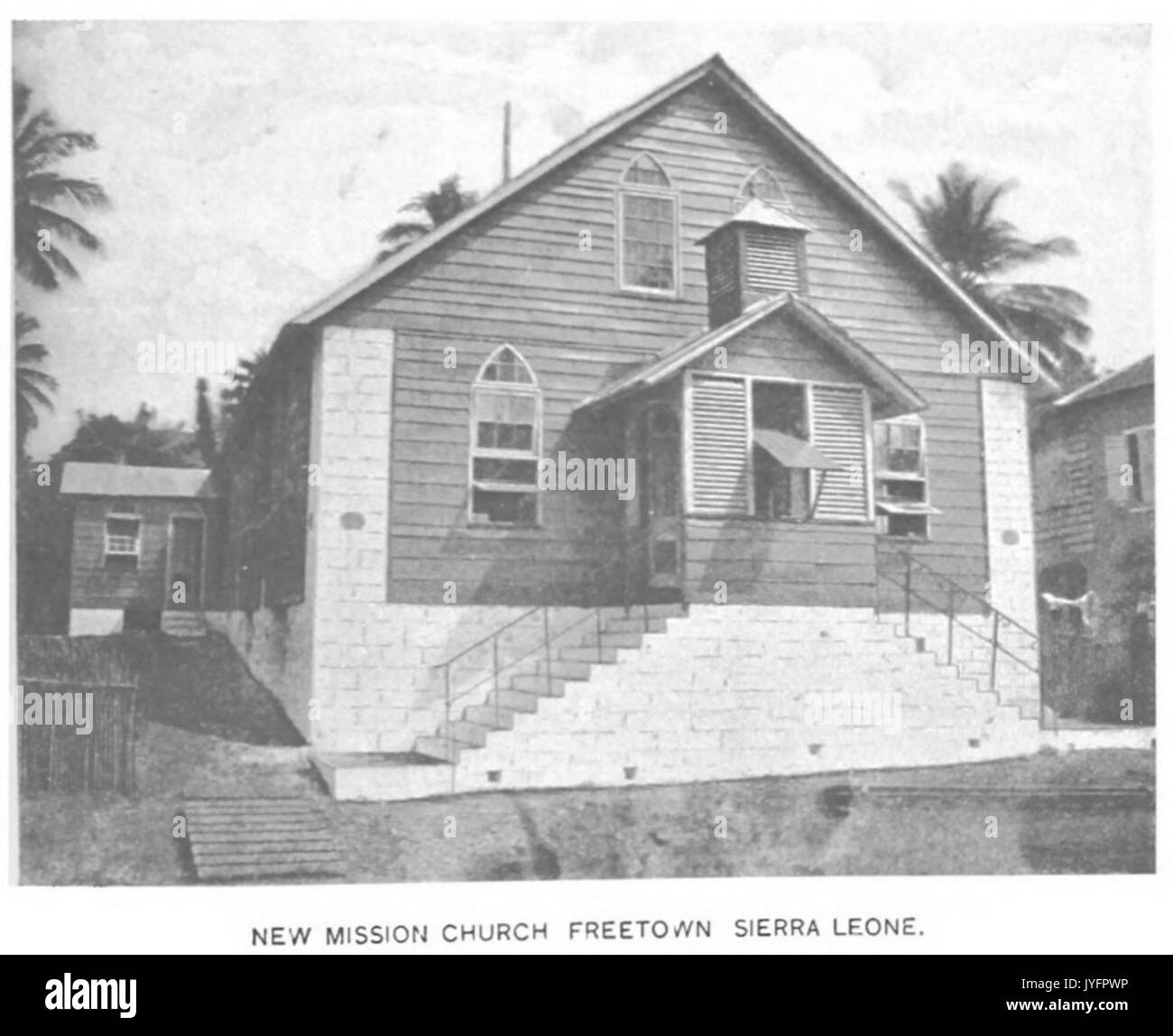 PARKS(1899) Freetown, Sierra Leone. New Mission Church Stock Photo