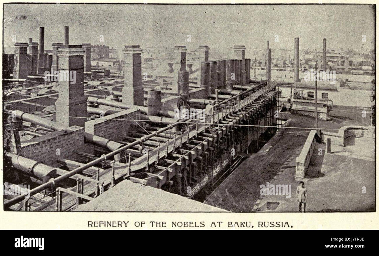 McLaurin(1902) pic.177 Baku in Russia, Refinery buildings Stock Photo