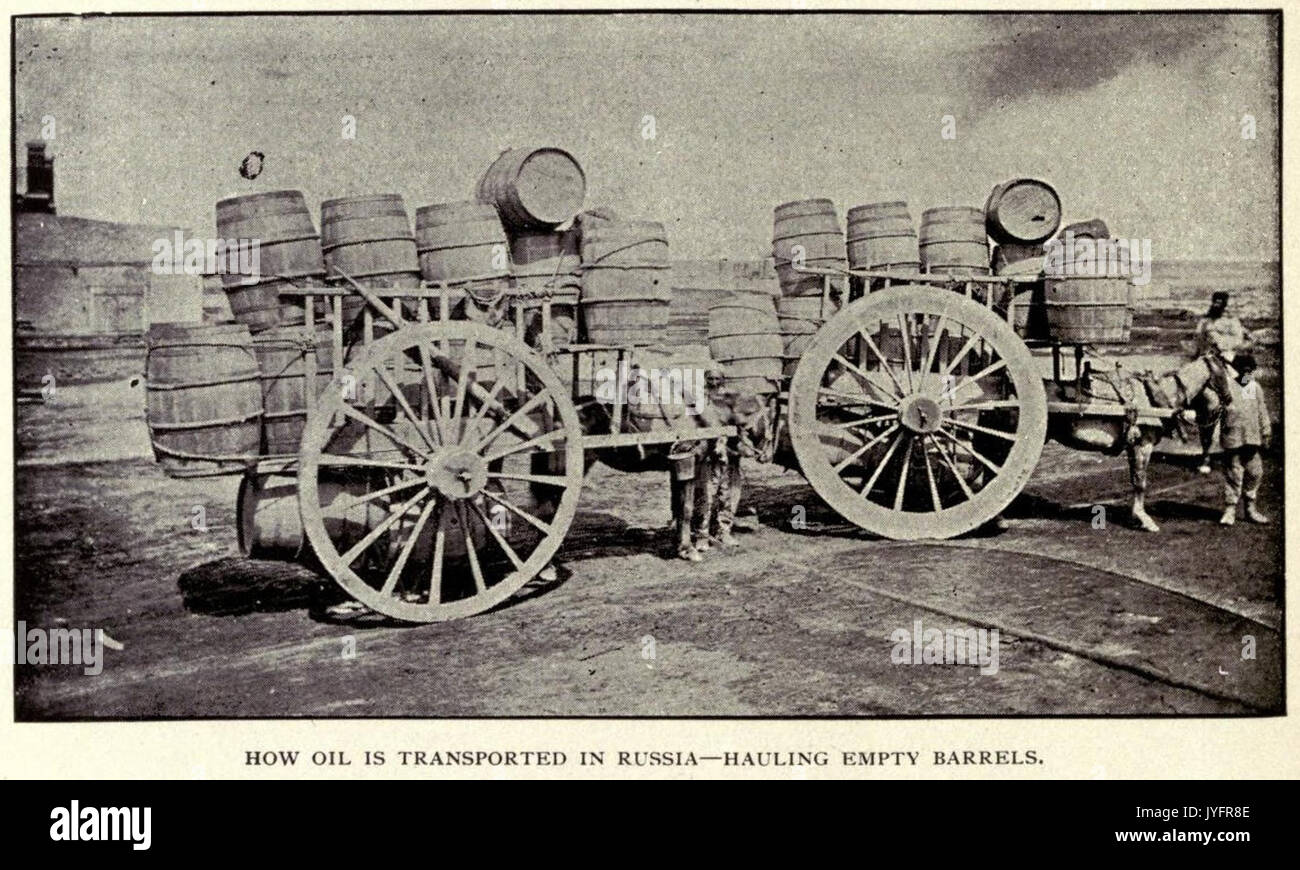 McLaurin(1902) pic.188 Russia   a transport of hauling empty barrels Stock Photo