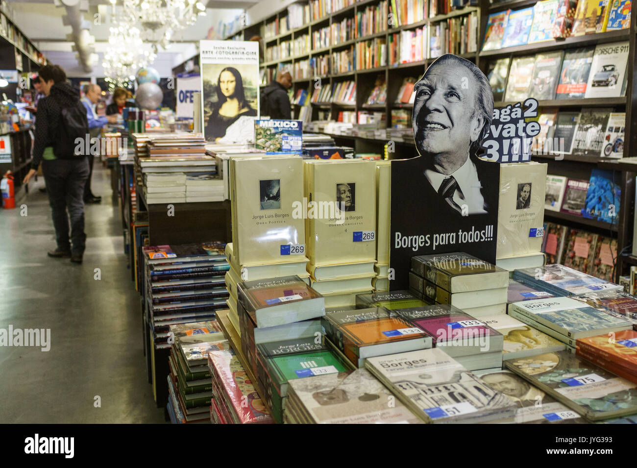 bookshops in Recoleta neighborhood in Buenos Aires offering literature and art books Stock Photo