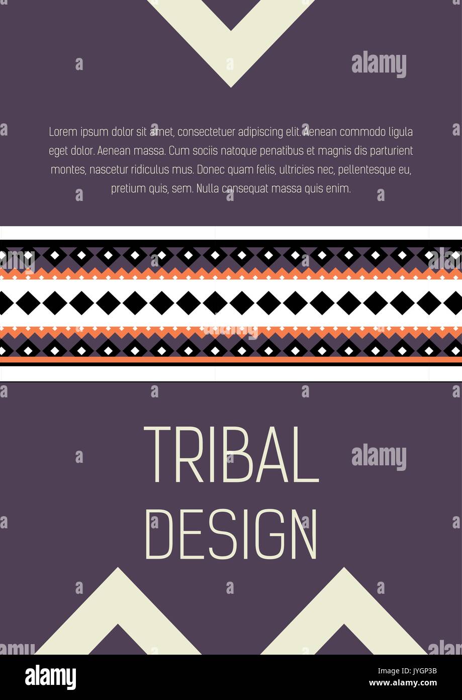Tribal ethic colorful brochure flyer Stock Vector