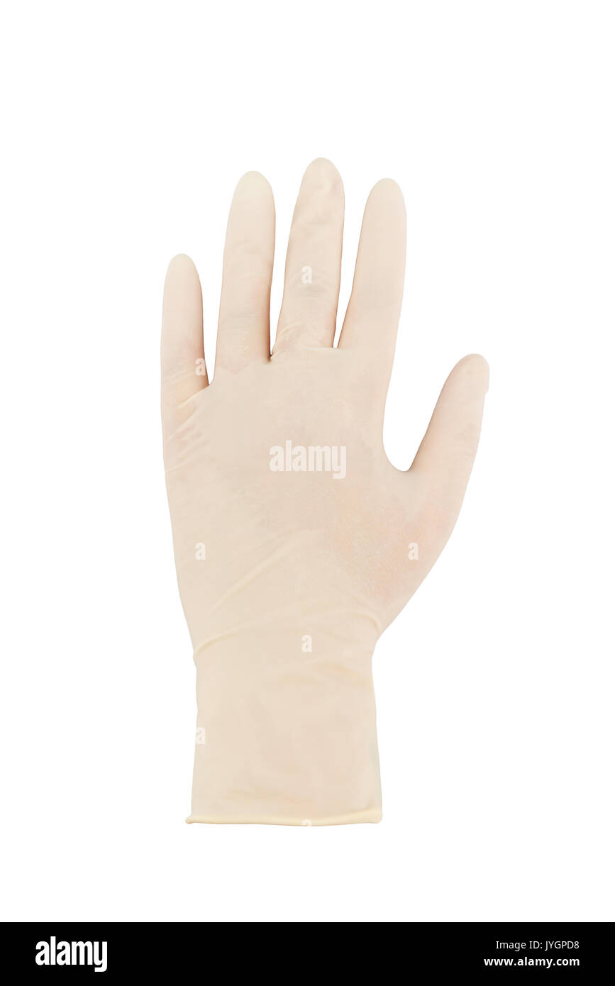 White latex glove isolated Stock Photo Alamy
