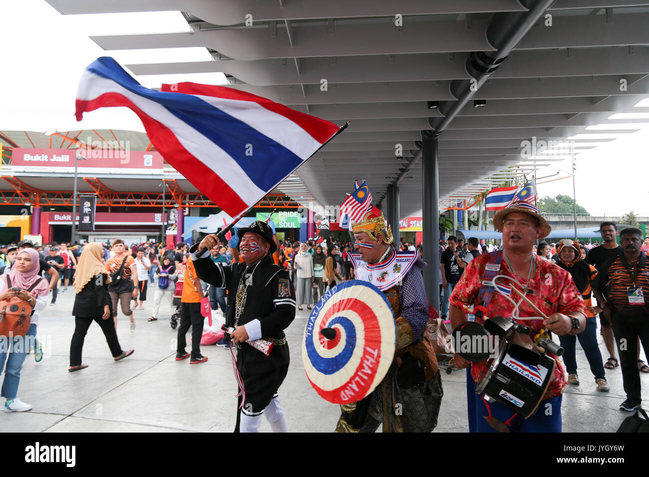 Thailand representatives in traditional costume attending the opening ceremony of 29th SEA games. Credit: Calvin Chan/Alamy Live News Stock Photo