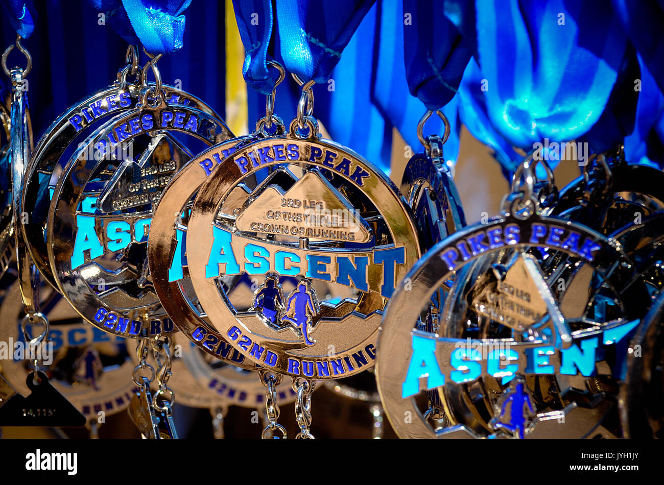 August 19, 2017 Colorado Springs, Colorado, U.S. Race medals for