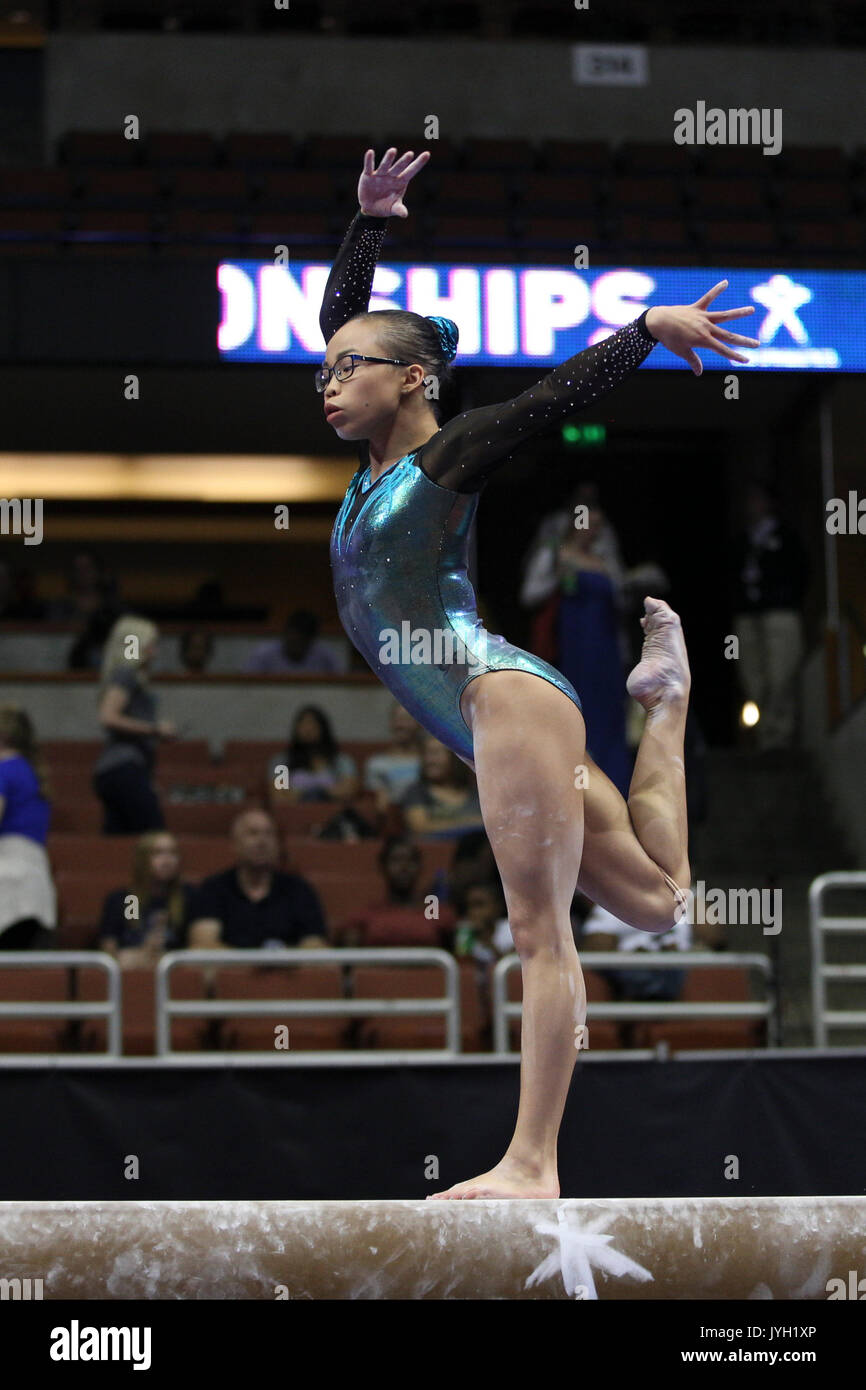 Morgan Gerhardt August 18, 2017: Gymnast Morgan Hurd on the first day of the senior ...