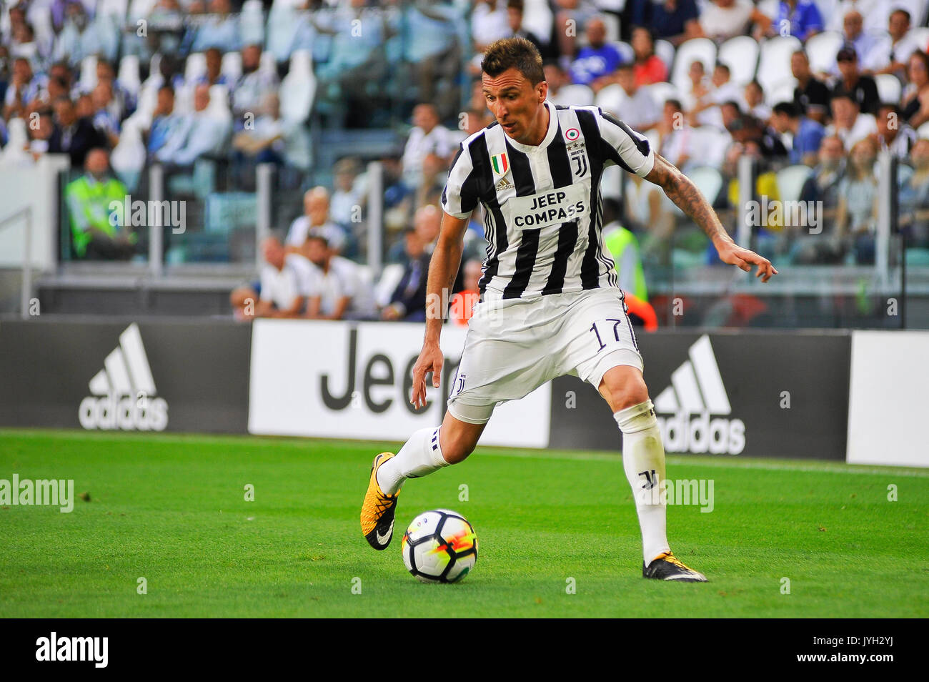 Turin, Italy. 19th August, 2017. Mario Mandzukic (Juventus FC) during the  match Serie A TIM between Juventus FC and Cagliari Calcio at Allianz  Stadium Torino. The final result of the match is