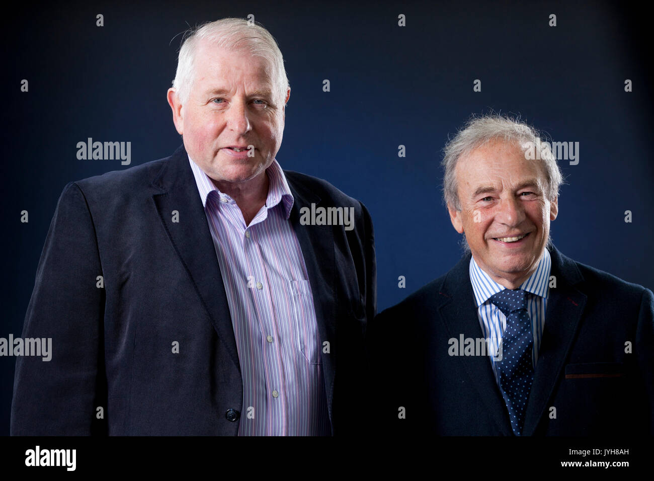 Edinburgh, UK. 20th Aug, 2017. Alan Mckirdy (left), the geologist and author & John Peacock, the cosmologist and astronomer, appearing at the Edinburgh International Book Festival. Credit: GARY DOAK/Alamy Live News Stock Photo