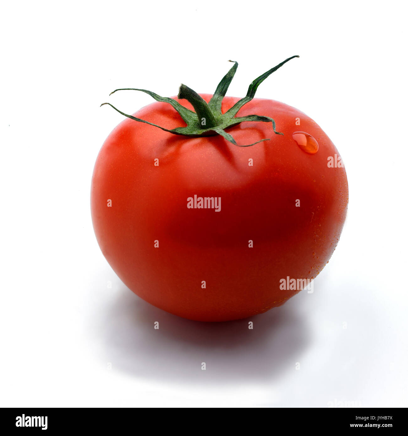 Tomato with Water Droplet on White Background Stock Photo - Alamy
