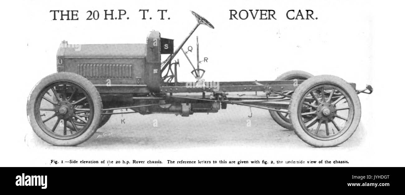 1908 Rover 20hp chassis elevation Stock Photo - Alamy
