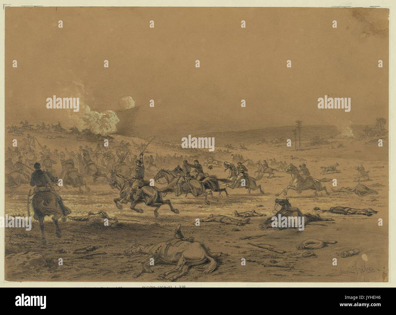 A cavalry charge, by Edwin Forbes Stock Photo Alamy