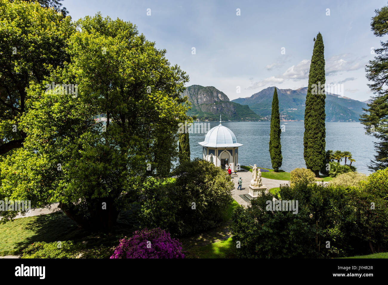 The gardens of Villa Melzi d'Eril in Bellagio, Lake Como, Lombardy, Italy. Stock Photo