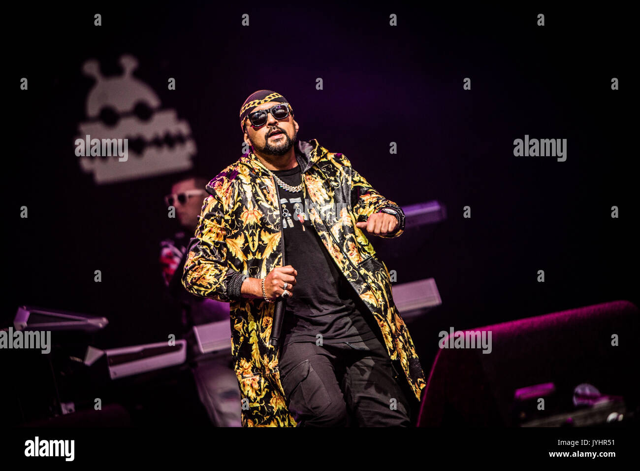 The jamaican rapper Sean Paul pictured on stage as he performs live at