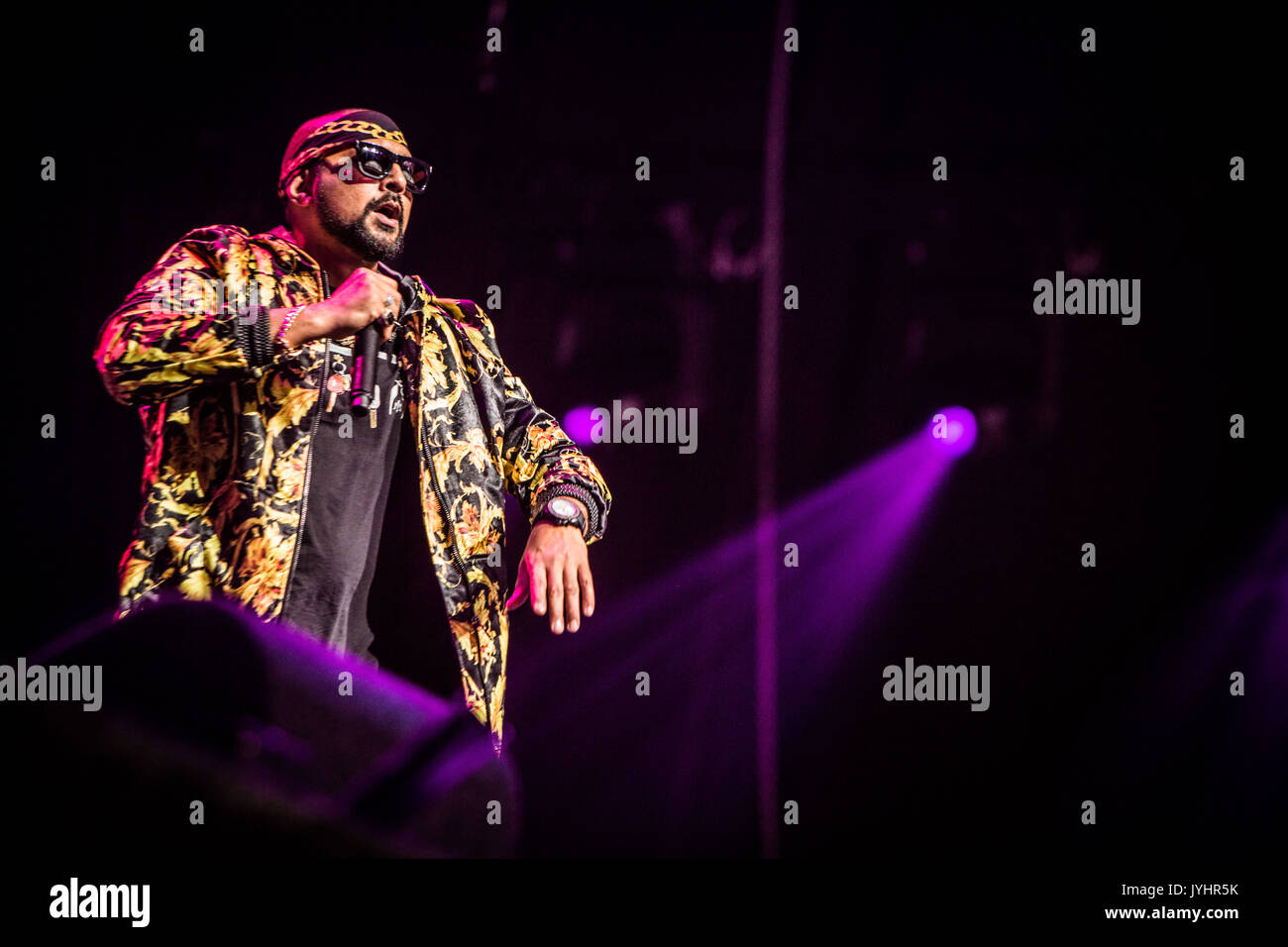 The jamaican rapper Sean Paul pictured on stage as he performs live at