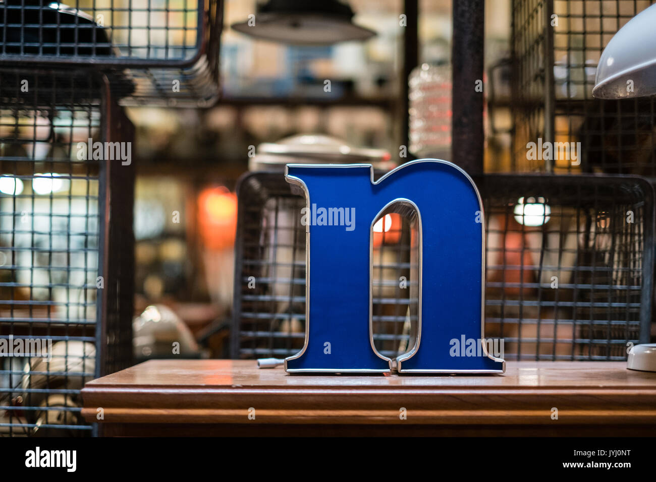 Old Neon Light Letter Letter N Stock Photo Alamy