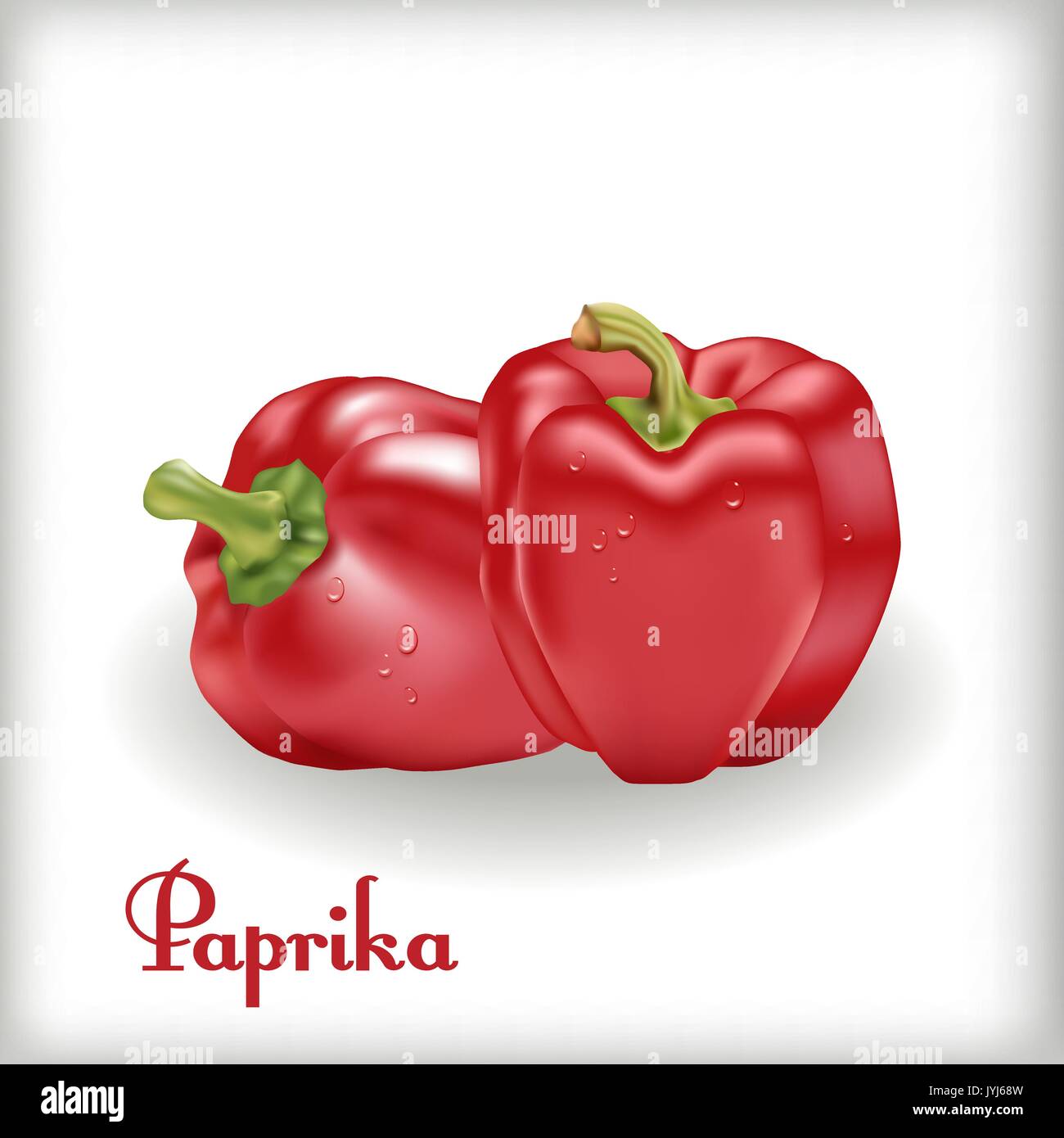 Red Sweet Bulgarian Bell Pepper Stock Vector