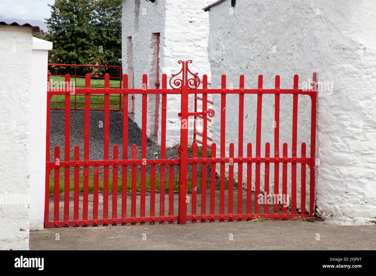 Traditional Irish farm gate, County Louth, Ireland Stock Photo