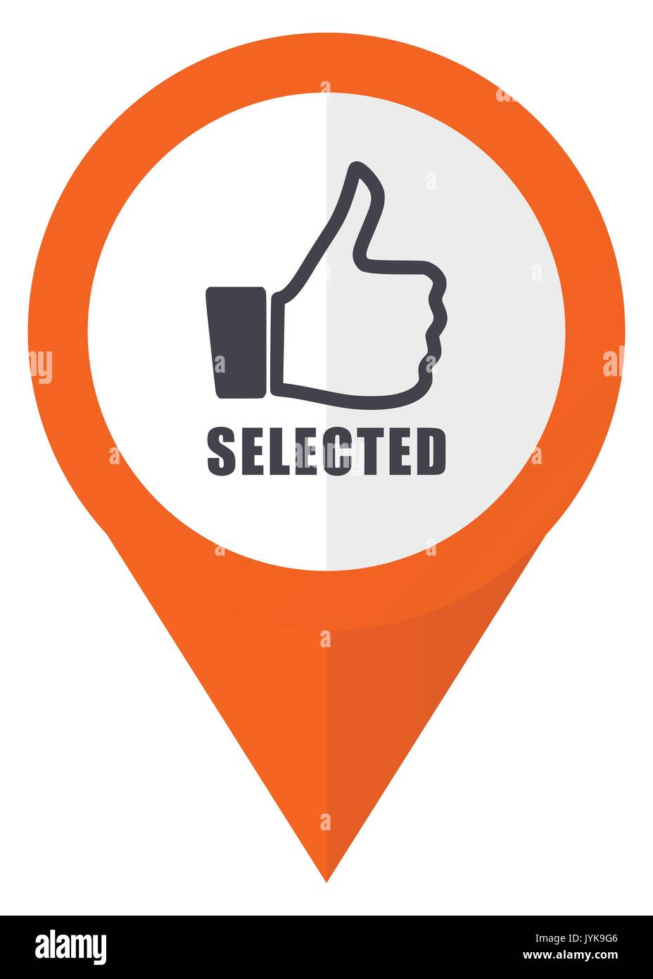 Selected orange pointer vector icon in eps 10 isolated on white ...