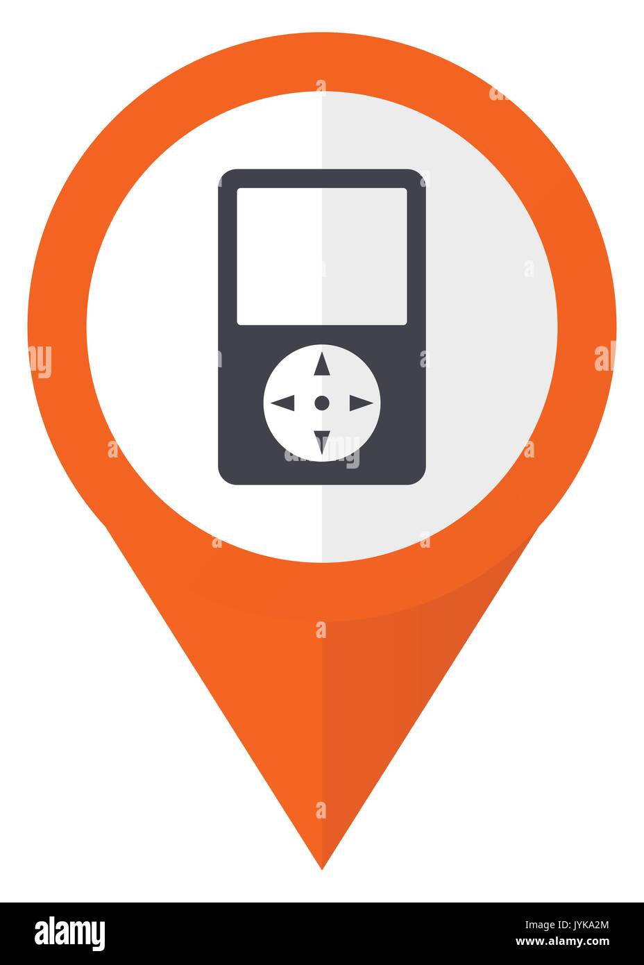 Multimedia player orange pointer vector icon in eps 10 isolated on ...