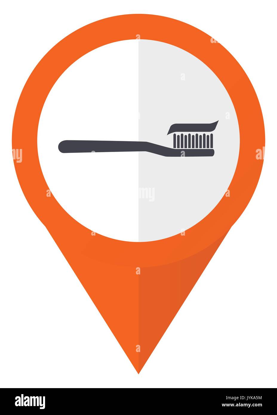 Toothbrush orange pointer vector icon in eps 10 isolated on white background. Stock Vector